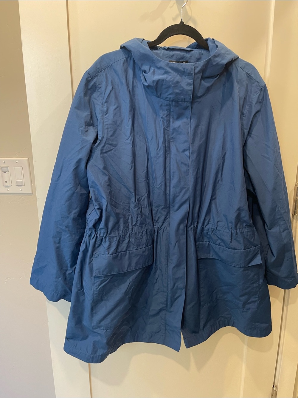 Eileen Fisher Blue Hooded Utility Jacket sz XL